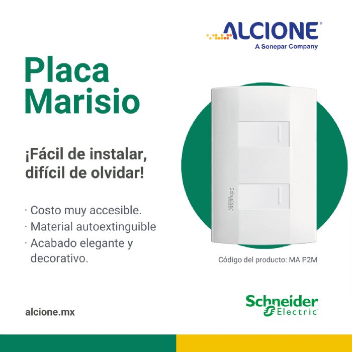 Placa Marisio de 2 módulos en color blanco - SCHNEIDER ELECTRIC