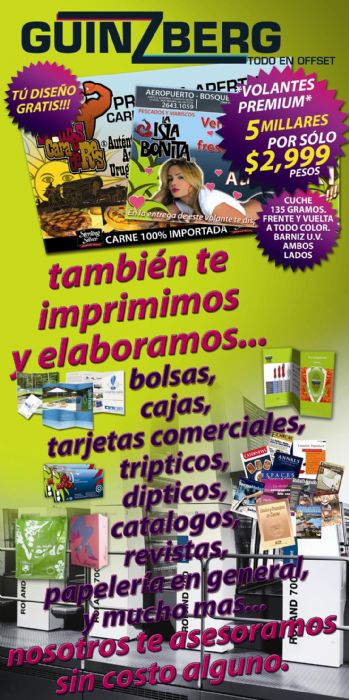 SERVICIOS DE IMPRESION- SUAJE Y BARNIZ- IMPRENTA - IMPRESOS GUINZBERG