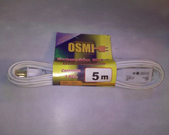 EXTENSION TIPO CASERO BCO. 5 MTS. CAL#16 DUPLEX,OSMI. - OSMI.