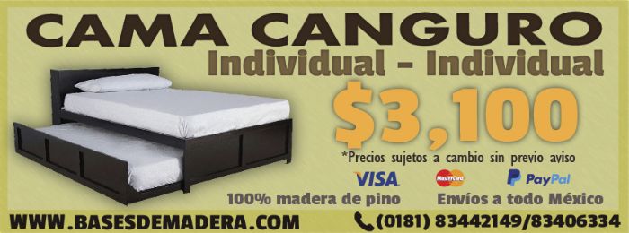 Camas canguro individual con cabecera. - Bases de madera.