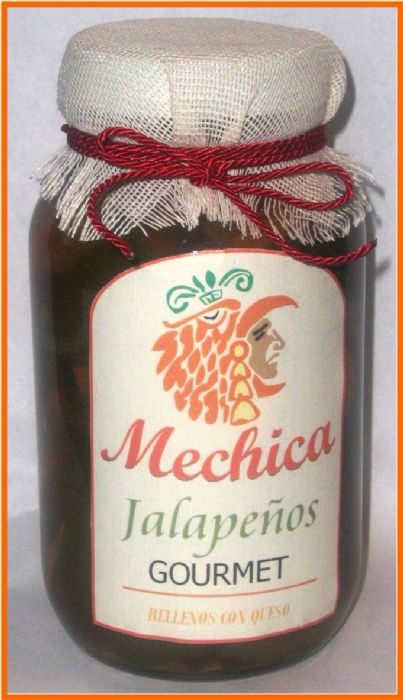 CHILE JALAPEÑO RELLENO CON QUESO GOURMET ENVASADO AL ALTO VACIO - MECHICA