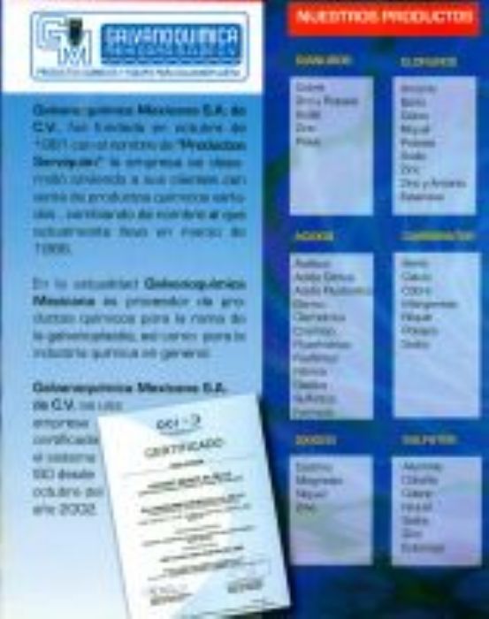 CLORUROS - GALVANOQUIMICA