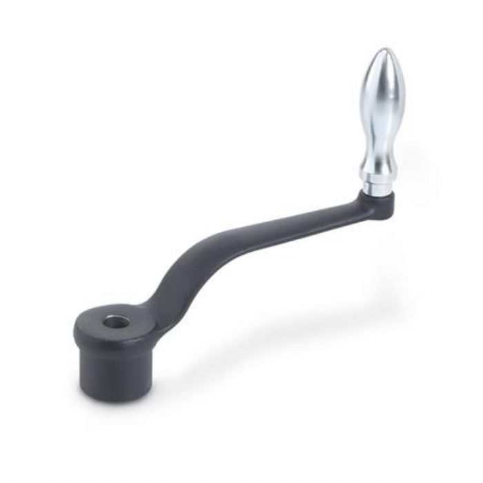  Manivelas acodadas Hierro fundido, con empuñadura fija o giratoria, orificios redondos o cuadrados - JW Winco