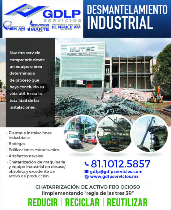 CHATARRIZACION DE MAQUINARIA Y EQUIPO INDUSTRIAL EN DESUSO - GDLP SERVICIOS