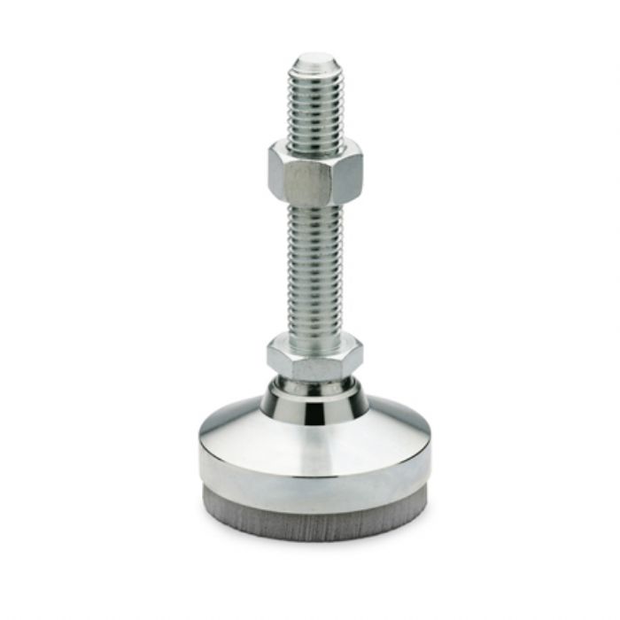  Pies de nivelación Acero, tipo espárrago roscado con almohadilla amortiguadora de vibraciones - JW Winco