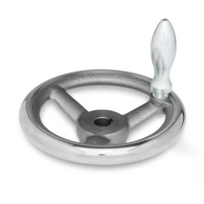  Volantes de radios con núcleo grande Hierro fundido, con o sin empuñadura giratoria - JW Winco