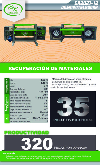 Desmanteladora de tarimas - GR2021