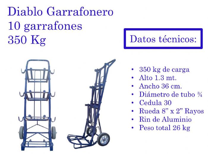 Diablo de Carga Garrafonero 350 Kg No. 9 - Diablos Casa Hernandez