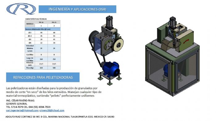 FABRICACIÓN Y REFACCIONES PARA PELETIZADORAS - OSRI