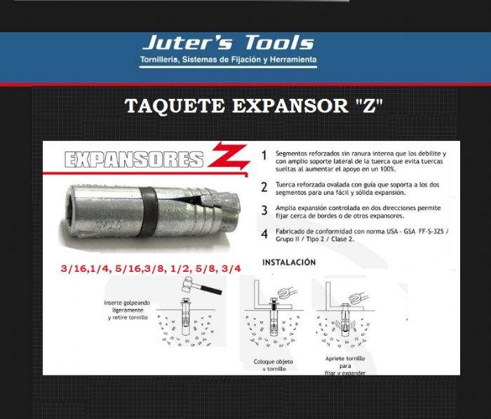 TAQUETE EXPANSOR Z - ANCLO