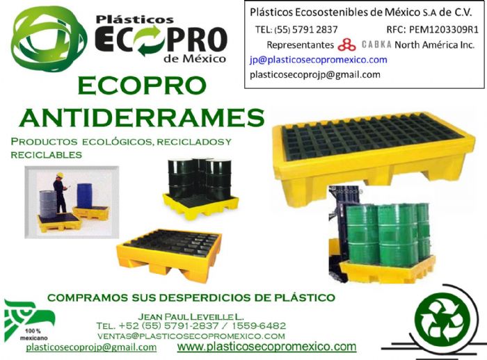 TARIMAS ANTIDERRAMES DE PLASTICO - ECOPRO DE MEXICO