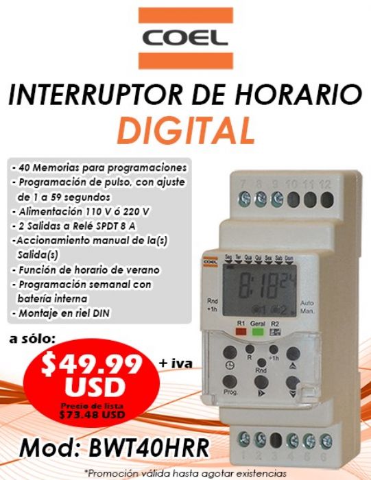 INTERRUPTOR DE HORARIO DIGITAL - COEL