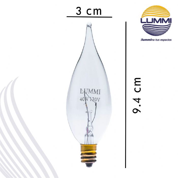 Foco Vela Punta Curva 40w (ca1040) - LUMMI