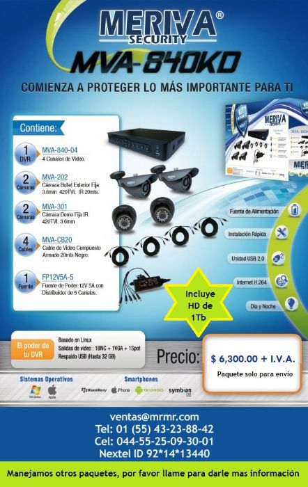 Circuito Cerrado de Television Meriva 4 cámaras - MERIVA