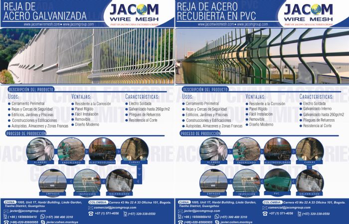 Reja de Acero Galvanizado y PVC - JACOM