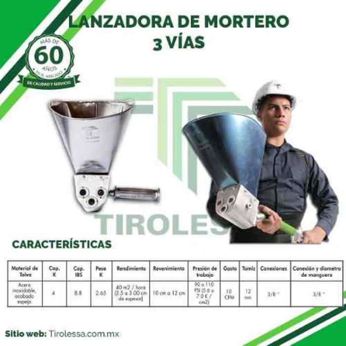 Lanzadora de Mortero 3 vías  - TIROLESSA