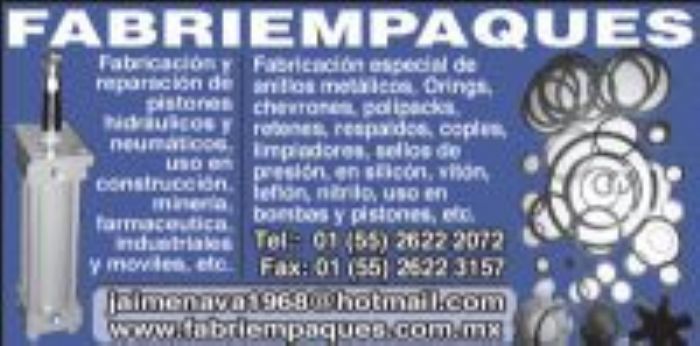 EMPAQUES PARA TUBERIA - FABRIEMPAQUES Y MAQUINARIA INDUSTRIAL