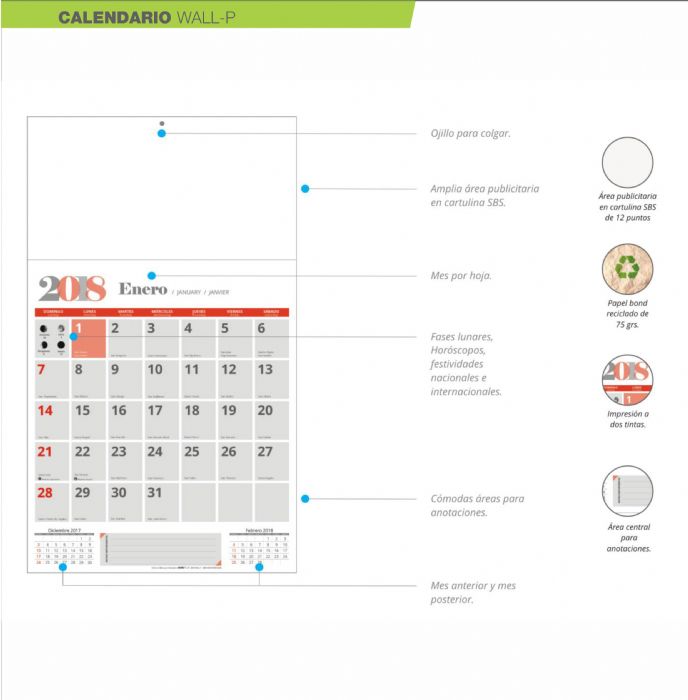 Calendario Wall-P - Calendarios Koneplus