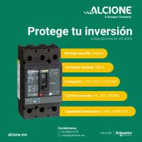 Interruptor termomagnético PowerPacT J, de 200A, 3 polos, 14kA a 600V, zapatas