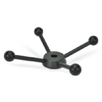  Palancas de torreta Cuatro brazos, acero, con orificio pasante