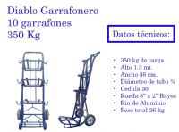 Diablo de Carga Garrafonero 350 Kg No. 9 - Diablos Casa Hernandez