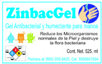 Gel antibacterial para manos - ZinbacGel